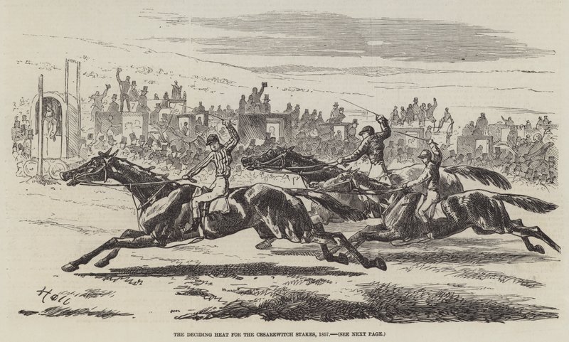 O calor decisivo para as paradas de Cesarewitch, 1857 de Harry Hall