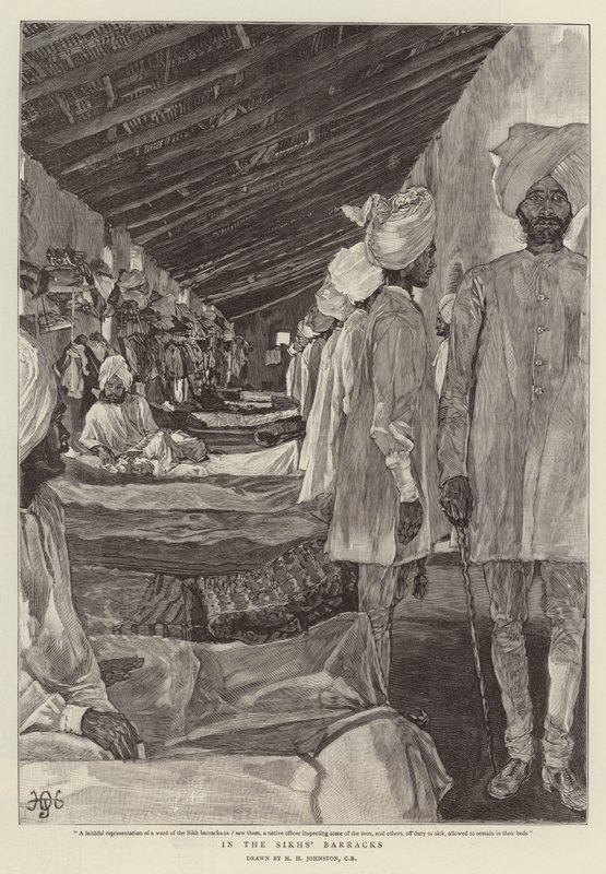 Nos quartéis dos sikhs de Harry Hamilton Johnston