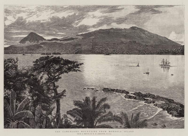 As montanhas de cameroons da ilha de Mondole de Harry Hamilton Johnston