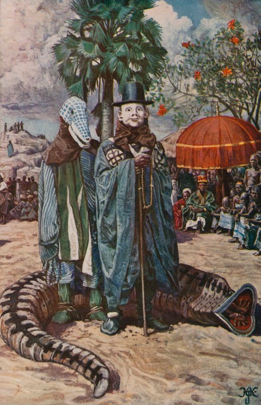 Os mascarados mascarados de ioruba, vistos por Clapperton e Lander de Harry Hamilton Johnston