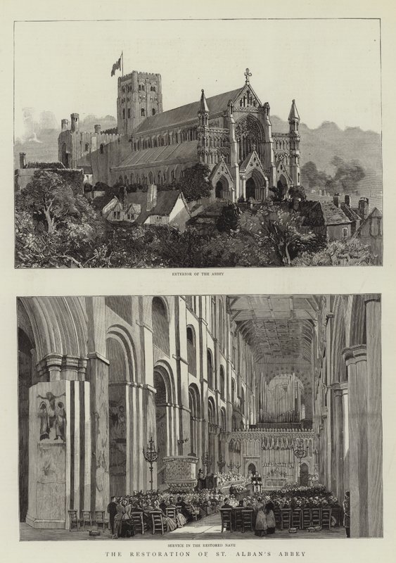 A restauração da gravura da abadia de St Albans de Harry Hine