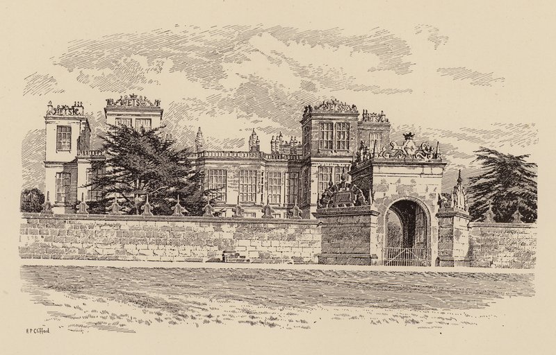Hardwick Hall, Derbyshire (cor litho) de Harry Percy Clifford