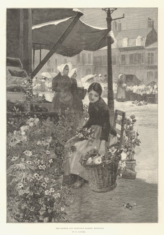 O mercado de flores e vegetais, Boulogne de Hector Caffieri