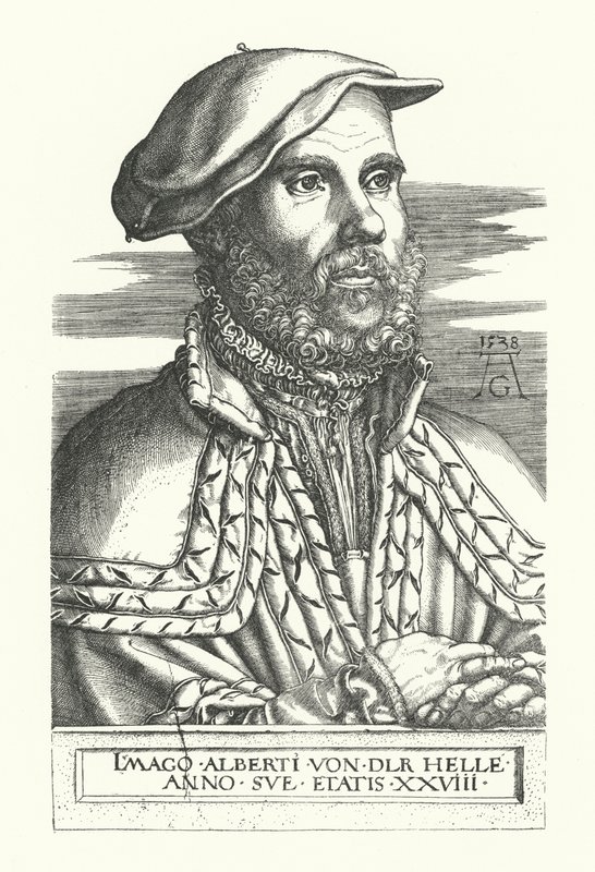 Portait of Albert van der Helle (gravura) de Heinrich (after) Aldegrever