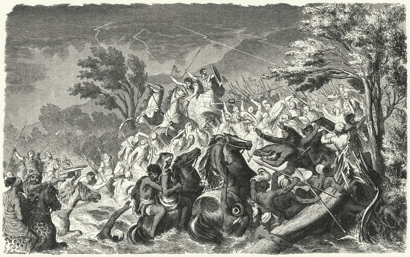 Batalha do Crimissus, 339 aC (gravação) de Heinrich Leutemann