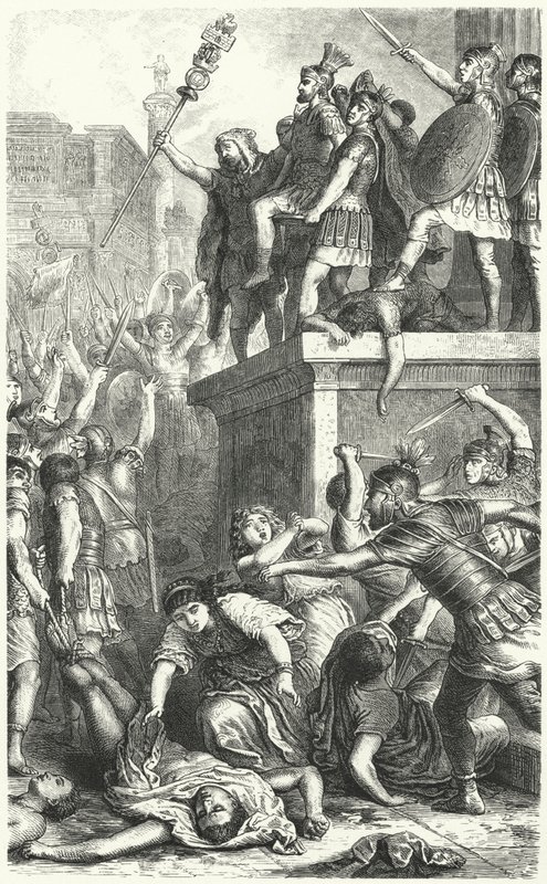 Insurreição da Guarda Pretoriana na Roma Antiga de Heinrich Leutemann