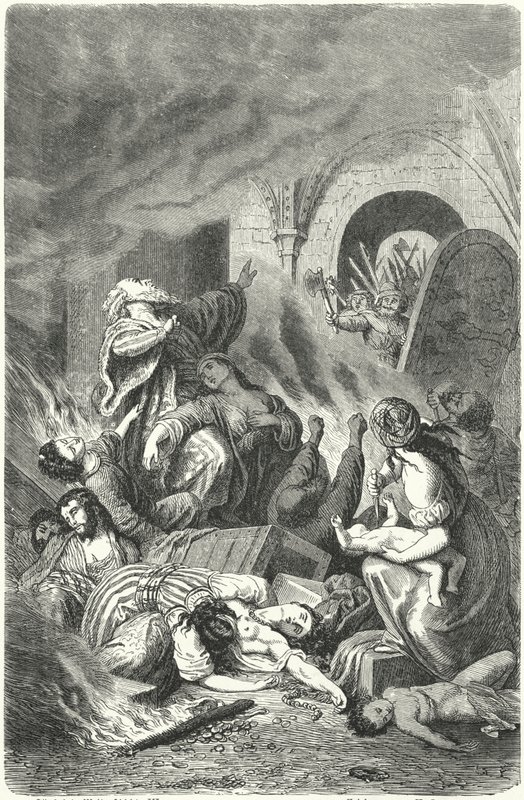 Massacre dos judeus de York de Heinrich Leutemann