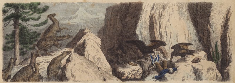 Os Andes chilenos (gravura colorida) de Heinrich Leutemann