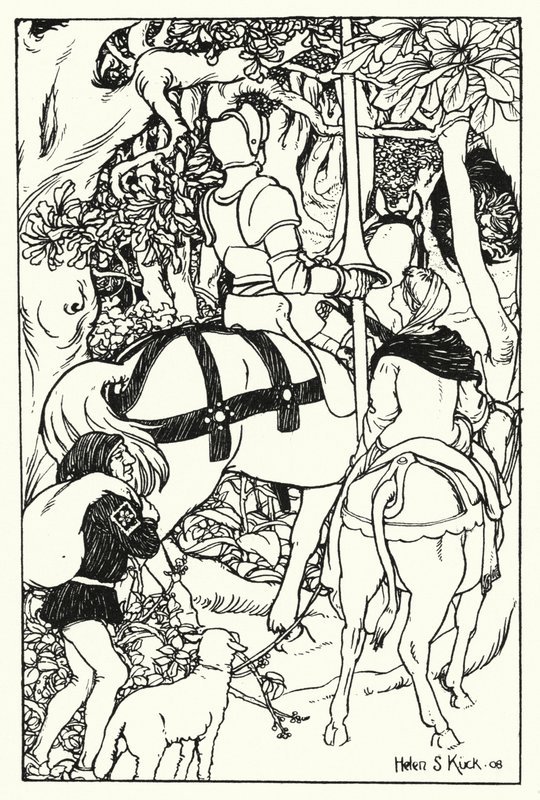Cruz Vermelha e a Senhora Una na Floresta (gravura) de Helen S. Kuck