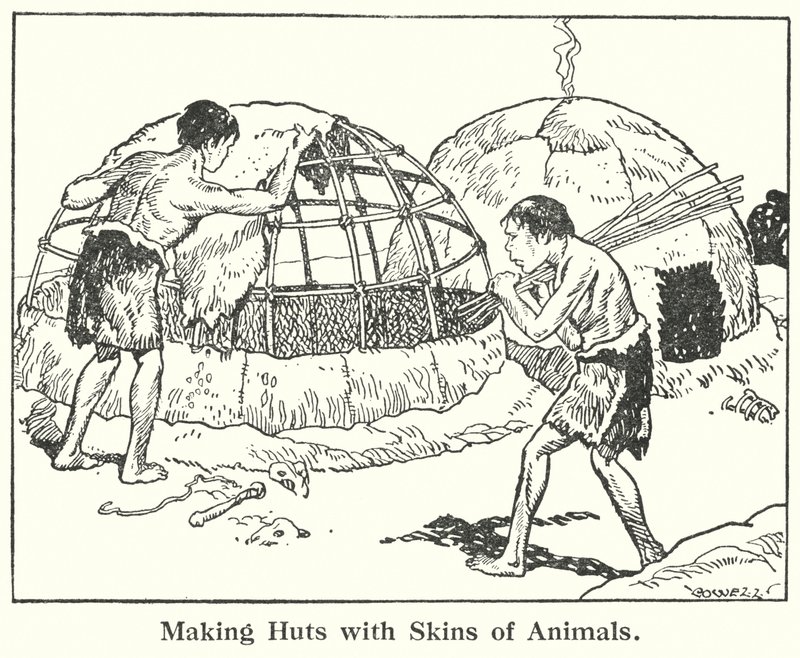 Fazendo cabanas com peles de animais de Helga von Cramm