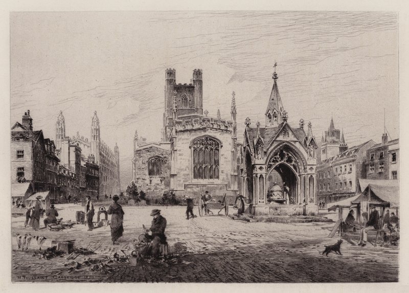 Cambridge: Market Hill (gravura) de Henri (after) Toussaint