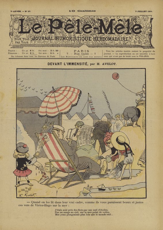 Antes da limensina. Ilustração para o Pelé-Mele, 1901 de Henri Avelot