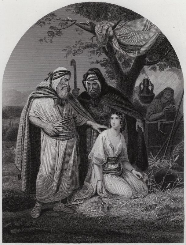 Boaz e Ruth (gravura) de Henri Frederic (after) Schopin