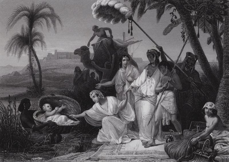 O achado de Moisés (gravura) de Henri Frederic (after) Schopin