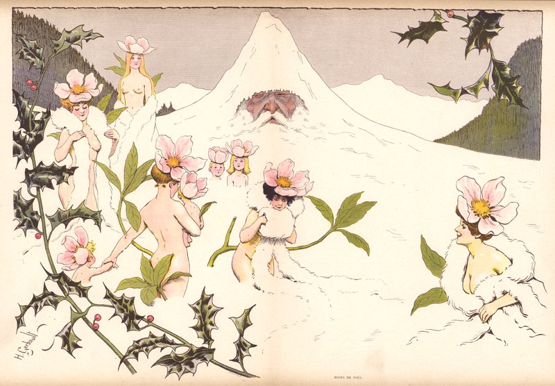 Rosas de Natal (cor litho) de Henri Gerbault
