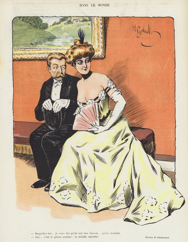 Ilustração para Le Rire (cor litho) de Henri Gerbault