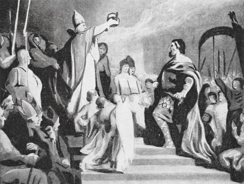 A Coroação de Carlos Magno (litografia) de Henri Leopold (after) Levy