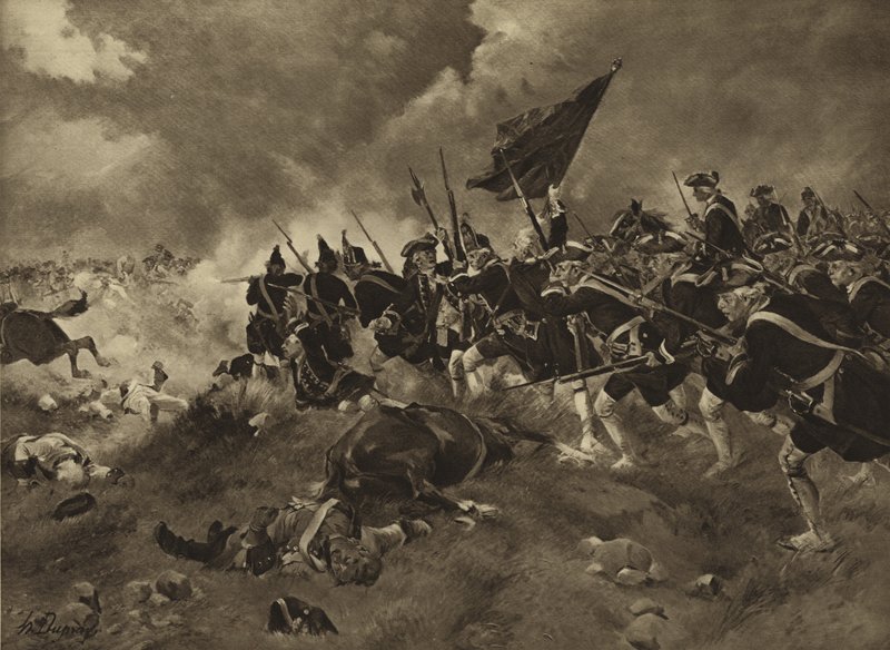 Batalha de Dettingen, 1743 (gravura) de Henri Louis Dupray
