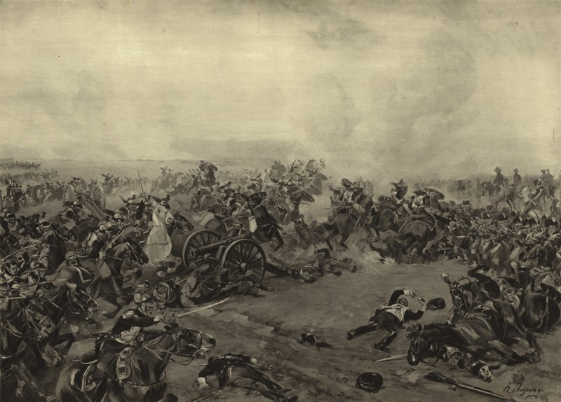 Batalha de Waterloo, 1815 (gravura) de Henri Louis Dupray