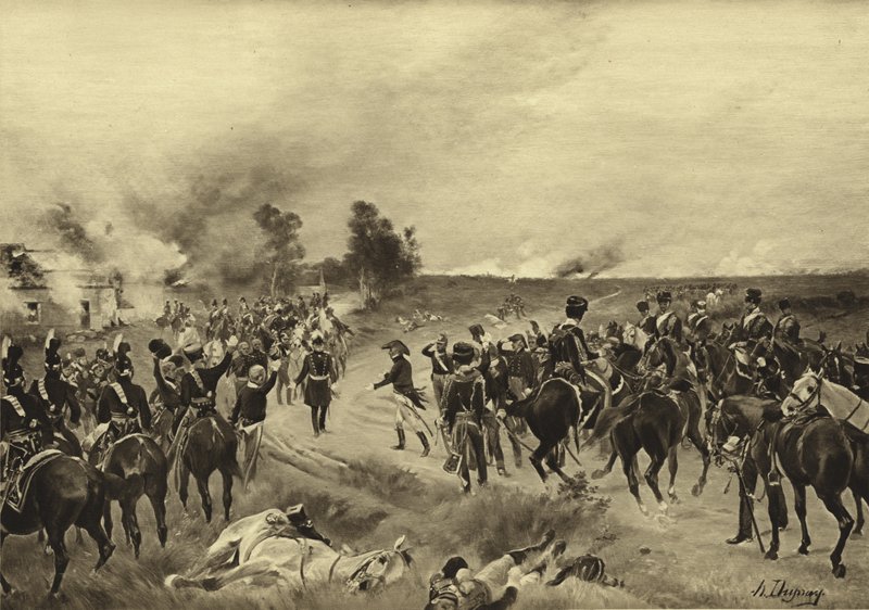 Batalha de Waterloo, 1815 (gravura) de Henri Louis Dupray