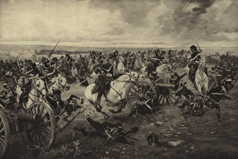 Batalha de Waterloo, 1815 (gravura) de Henri Louis Dupray