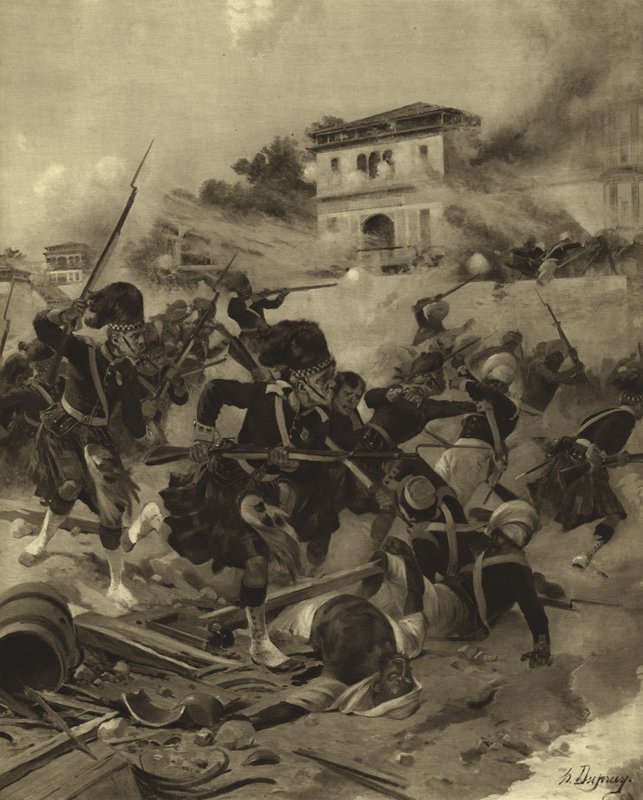 Alívio de Lucknow, 1858 (gravura) de Henri Louis Dupray