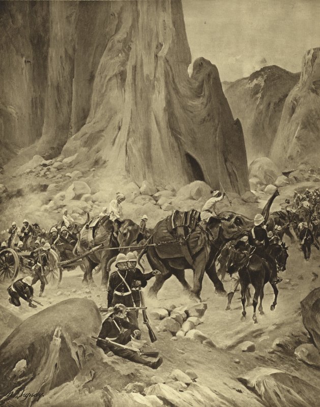 A Guerra Abissínia, 1868 (gravura) de Henri Louis Dupray