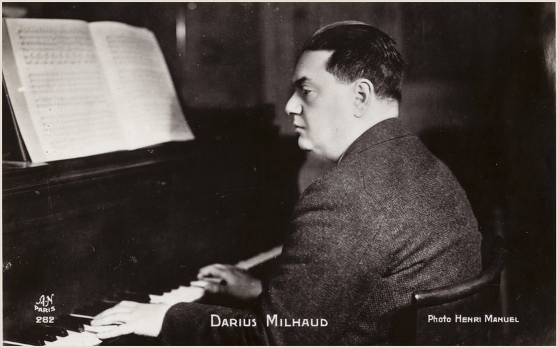 Retrato de Darius Milhaud (fotografia a preto e branco) de Henri Manuel