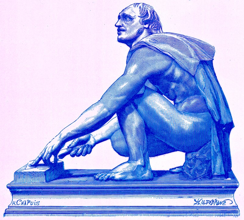The Grinder, ilustração de "História de Roma" por Victor Duruy, publicado em 1884 (imagem digitalmente melhorada) de Henri Theophile Hildibrand