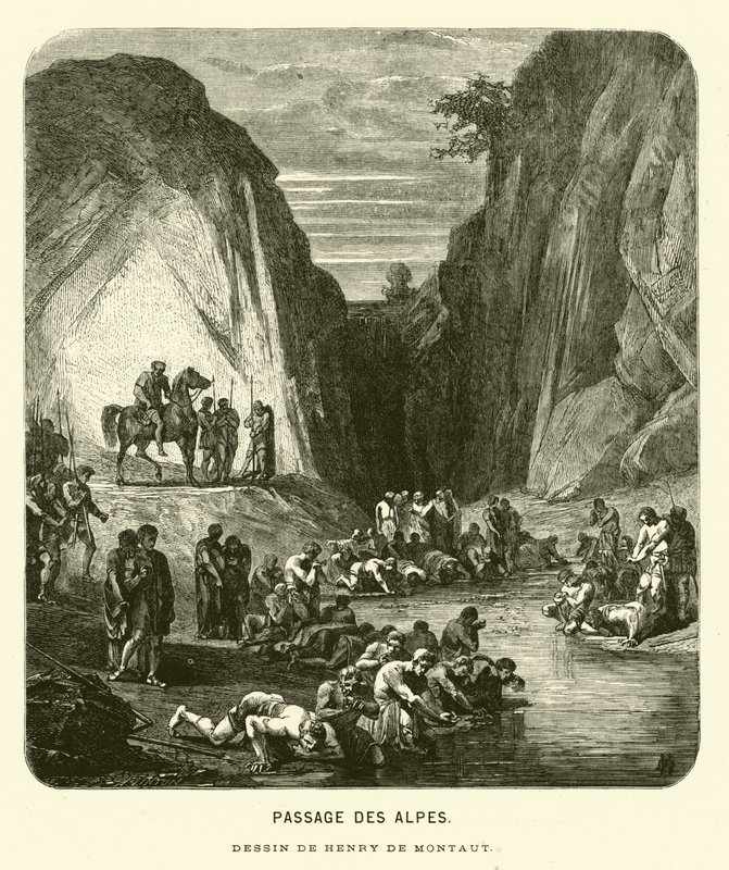 Atravessar os Alpes (gravação) de Henri de (after) Montaut