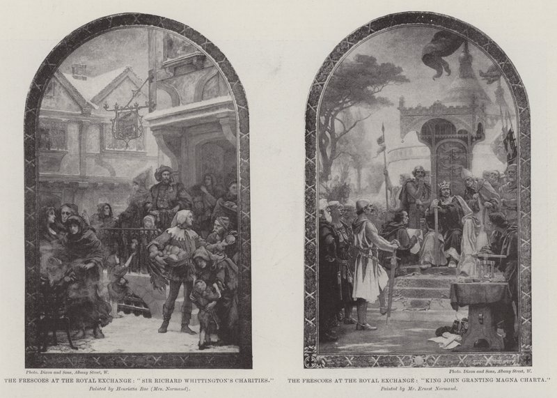 Os afrescos no Royal Exchange de Henrietta Rae