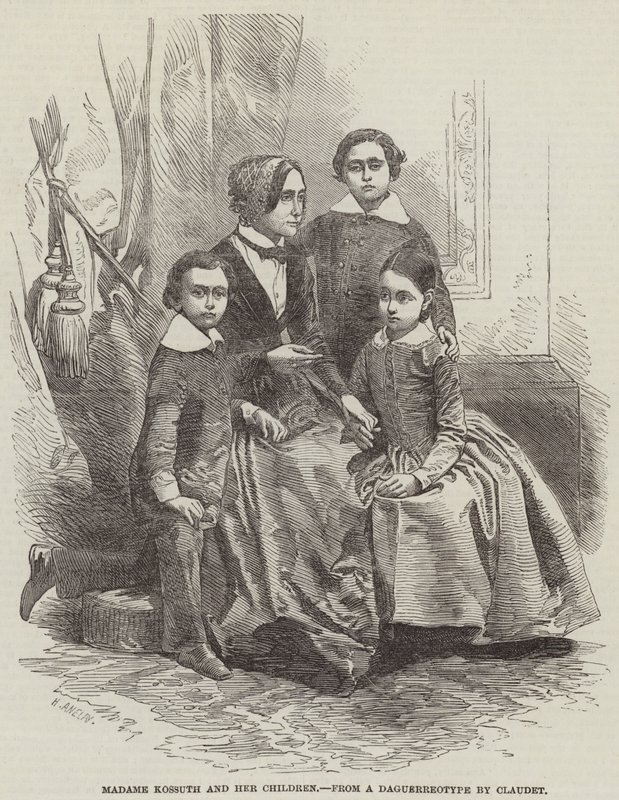 Madame Kossuth e seus filhos de Henry Anelay