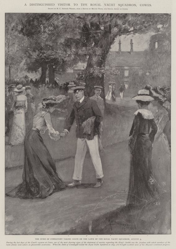 Um distinto visitante do Royal Yacht Squadron, Cowes de Henry Charles Seppings Wright