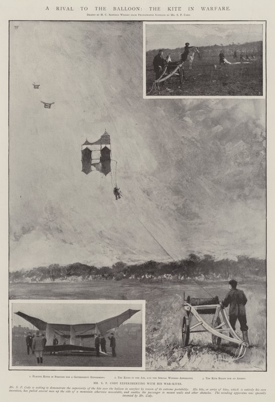 Um rival para o balão, o papagaio na guerra de Henry Charles Seppings Wright