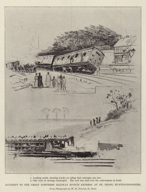 Acidente do Great Northern Railway Scotch Express em St. Neots, Huntingdonshire de Henry Charles Seppings Wright