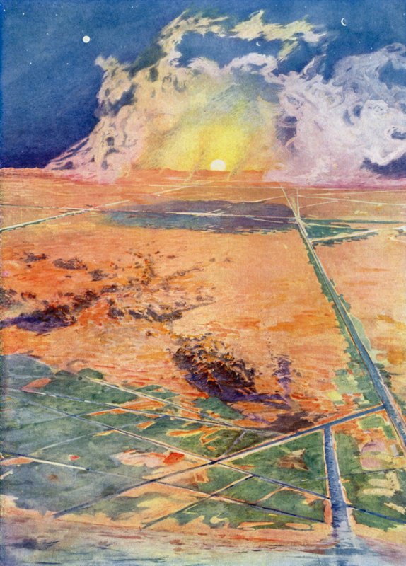 Uma paisagem ideal em Marte, de acordo com o professor Lowell de Henry Charles Seppings Wright