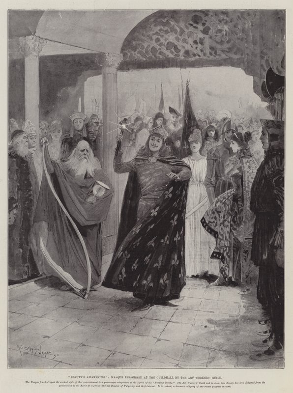 Beauty&39;s Awakening, Masque se apresentou no Guildhall pela Art Workers &39;Guild de Henry Charles Seppings Wright