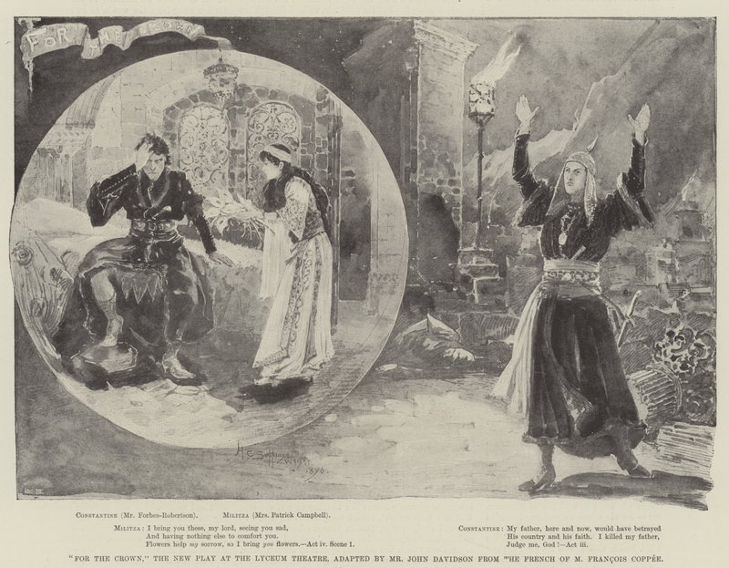 Para o Crown, o New Play no Lyceum Theatre, adaptado pelo Sr. John Davidson dos franceses de M Francois Coppee de Henry Charles Seppings Wright