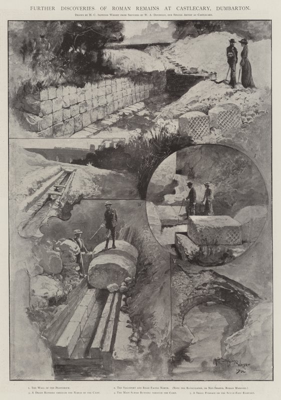 Mais descobertas de vestígios romanos em Castlecary, Dumbarton de Henry Charles Seppings Wright