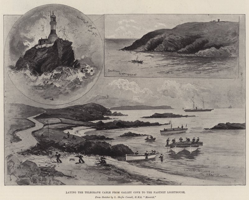 Colocar o cabo telegráfico de Galley Cove ao Farol Fastnet de Henry Charles Seppings Wright
