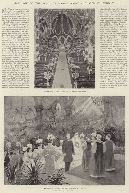 Casamento do Duque de Marlborough e Miss Vanderbilt de Henry Charles Seppings Wright