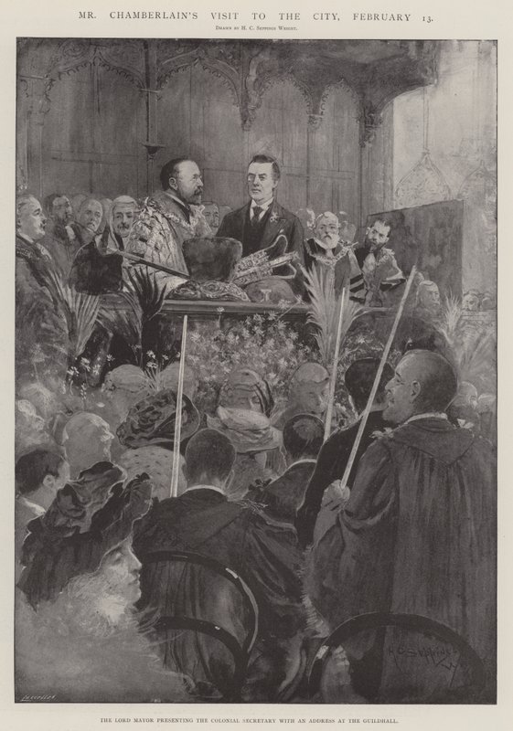 Visita do Sr. Chamberlain à cidade, 13 de fevereiro de Henry Charles Seppings Wright