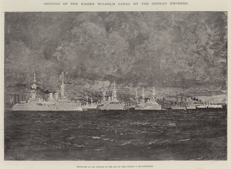 Abertura do Canal Kaiser Wilhelm pelo Imperador Alemão de Henry Charles Seppings Wright