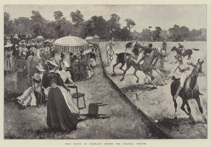 Polo Match em Ranelagh antes dos visitantes coloniais de Henry Charles Seppings Wright