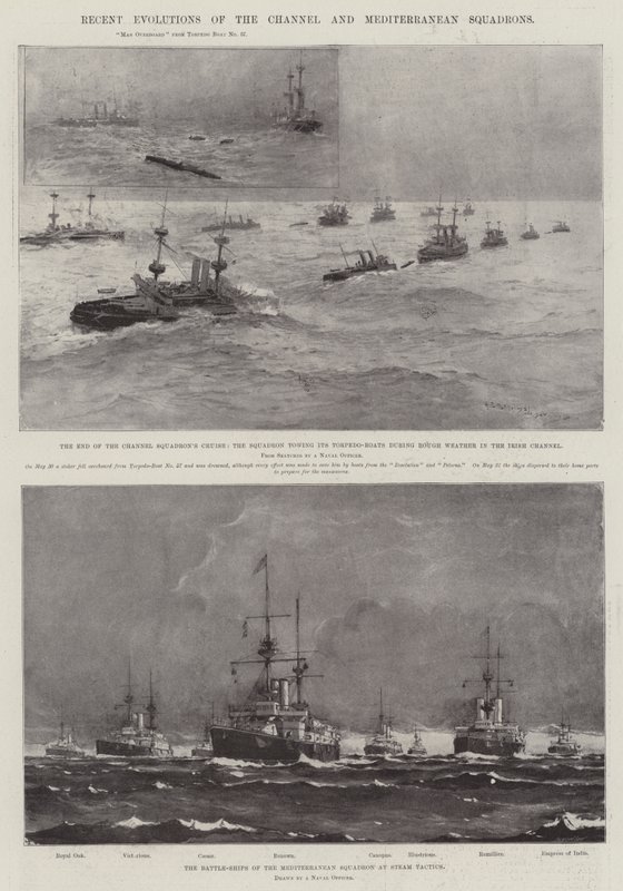 Evoluções recentes do canal e esquadrões mediterrâneos de Henry Charles Seppings Wright