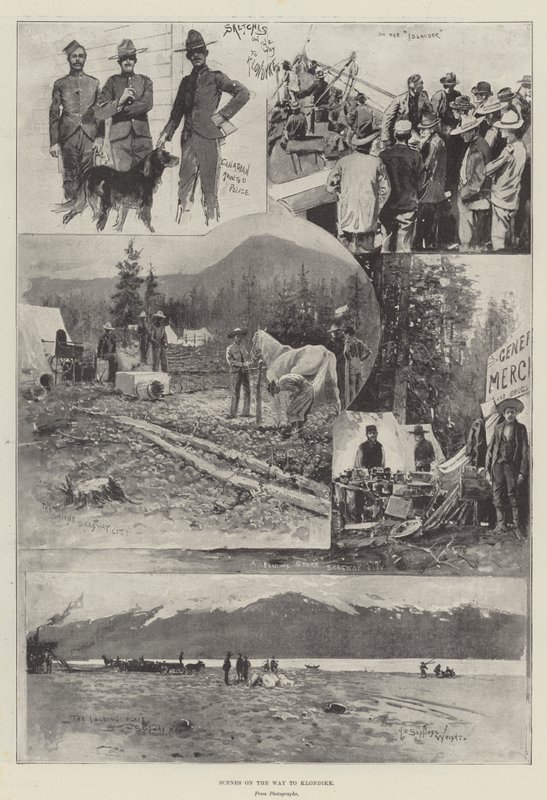 Cenas no caminho para Klondike de Henry Charles Seppings Wright