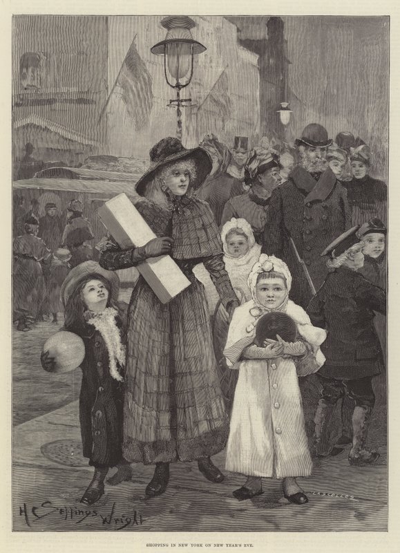 Compras em Nova York na véspera de Ano Novo de Henry Charles Seppings Wright