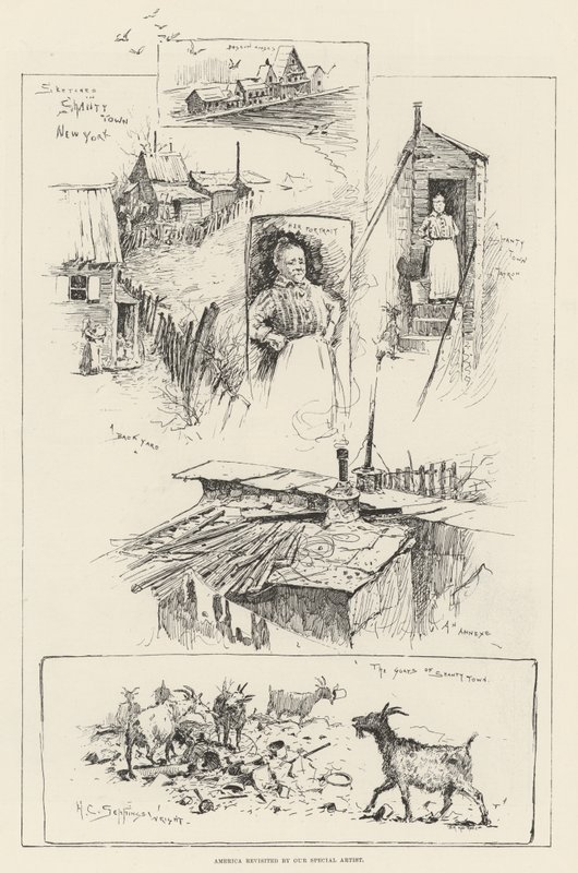 Esboços em Shanty Town, Nova York de Henry Charles Seppings Wright