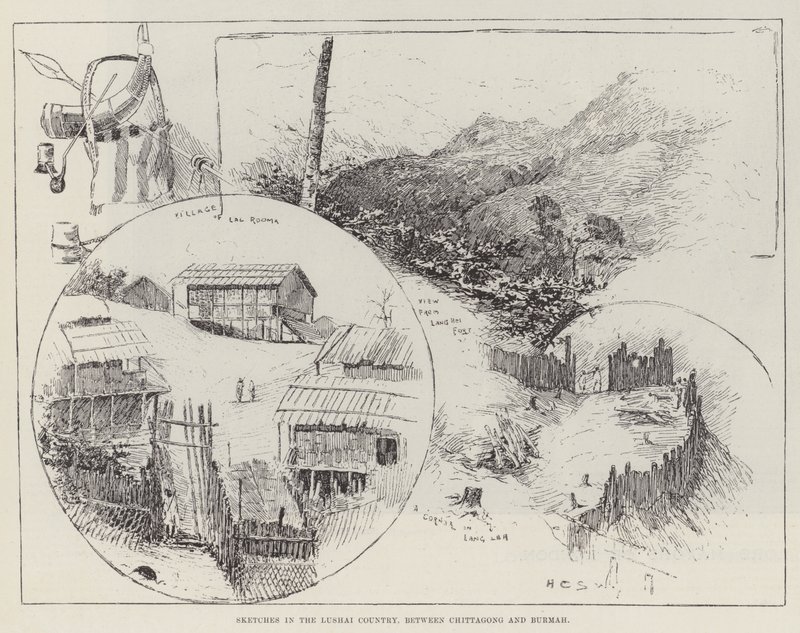 Esboços no país de Lushai, entre Chittagong e Burmah de Henry Charles Seppings Wright
