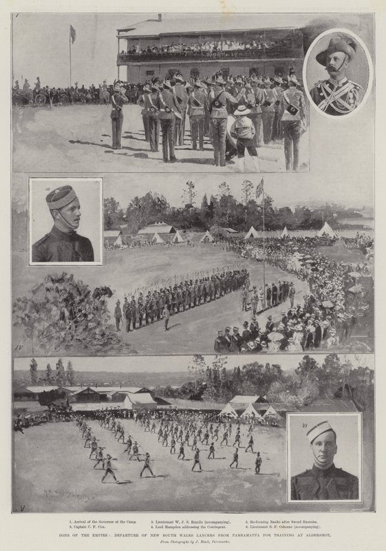 Filhos do Império, Partida de Nova Gales do Sul Lancers de Parramatta para Treinamento em Aldershot de Henry Charles Seppings Wright